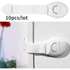 10pcs/Lot Drawer Door Cabinet Cupboard Toilet Safety Locks Baby Kids Safety Care Plastic Locks Straps Infant Baby Protection