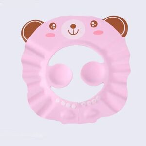 Safe Soft Rabbit Ear&Eye Protection Children Solid Color Wash Hair Shield Hat Baby Shampoo Cap Shower Head Cover Bear
