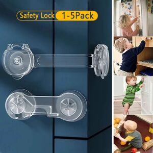 1-5PCS Baby Safety Lock Home Drawer Cabinet Door Fridge Open Close Child Protection Lock Buckle Anti-pinch Kids Security Locker