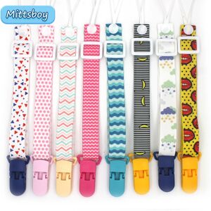 Fixed Button Baby Pacifier Clips Chains Ribbon Dummy Soother Holder Chains Anti-drop Buckle Strap for Pacifier Baby Feeding Gift