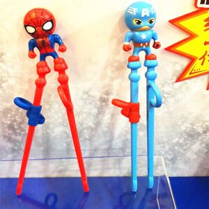 Disney Kids Tableware Marvel Spiderman Chopsticks Cartoon Mickey Mouse Learning Chop Sticks Reusable Training Chopsticks