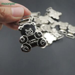 25pcs SILVER COLOR BEAR shape metal pacifier clip baby Suspender Clips Teether clip baby holder infant Soother Clasps EA305