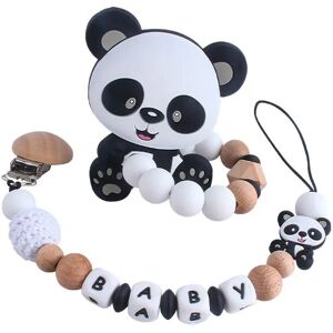 Customized English Silicone Letter Name Baby Pacifier Clip Panda Dummy Chains Newborn Baby Shower Gift