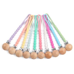 Pacifier Clips Chain Silicone Beads BPA Free Dummy Clip Holder Soother Chains Baby Infant Teething Toys Chew Gifts