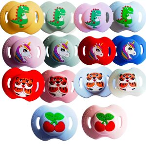 Baby Silicone Pacifier Cute Animal Pacifier Dummy Nipple Teethers Dinosaur Tiger Toddler Pacy Orthodontic Soother Pacifier
