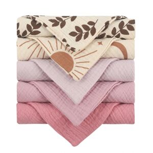 5PCS Multi-use Facecloth Baby Muslin-Towels Breathable Gauze-Cotton Handkerchief