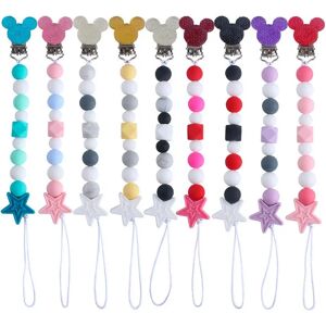 NEW Baby Boy Girl Pacifier Holder Chain Food Grade Chew Silicone Beads Bling Bling Infant Pacifier Clip Gifts