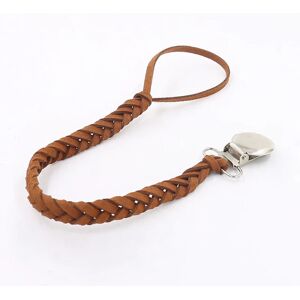 Leather Pacifier Chains Handmade Alloy Pacifier Clips Safe Hand Braided Leather Chain Baby Girl Boy Eco-friendly Holder Chain