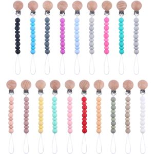 Silicone Pacifier Clip BPA Free Pacifier Holder for Baby Boy- & Girl Best Newborn Shower Gift Length 23cm/9-inch Durable G99C