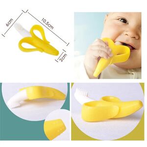 Baby Silicone Training Toothbrush BPA Free Banana Shape Safe Toddle Teether Chew Toys Teething Ring Gift Infant Baby Accessorie