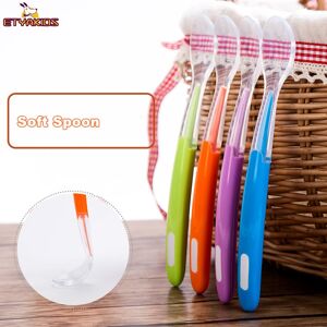 Soft Feeding Spoon for Baby Utensils Kids Solid Feeder Spoons Tableware Toddler Safety Spoon Learn To Eat Drinking Flatware