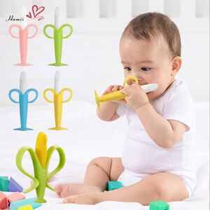 Baby Silicone Training Toothbrush Banana Shape Safe Toddle Teether Chew Toys Teething Ring Gift Infant Baby Chewing BPA Free