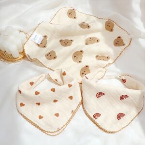 Cotton Baby Face Towel Newborn Baby Items 4 Layer Muslin Baby Bibs Handkerchief Soft Saliva Towel Triangle Feeding Burp Cloths