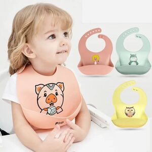 Baby Bibs Adjustable Animal Printed Waterproof Saliva Dripping Bibs Soft Edible Silicone Saliva Towel Toddler Burp Cloths