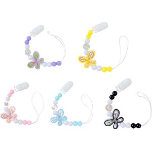 Pacifier Chain Holders Butterfly Teething Clips Infant Toddlers Newborn Teether Y55B