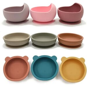 28Colors Baby Silicone Suction Bowls for Kids Waterproof Baby Feeding Tableware Spoon Children Dishes Kitchenware Infant Plates