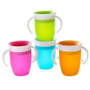 1PC 360 Baby Cups Can Be Rotated Magic Cup Baby Learning Drinking Cup LeakProof Child Water Cup Bottle 207ML Copos