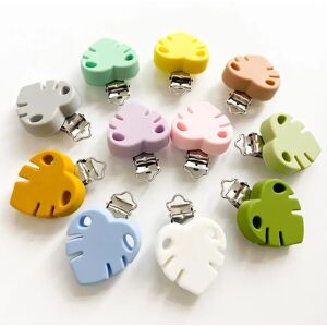 Leaf-Shape Silicone Pacifier Clip Daisy Nipple Chain Clips Food Grade Baby Teether Chew Toy Dummy Clips DIY Baby Pacifier Clips