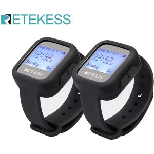 2pcs Retekess TD106 Waterproof Wireless Watch Receiver Restaurant Pager Waiter Call 433MHz For Hookah Cafe Office Bar