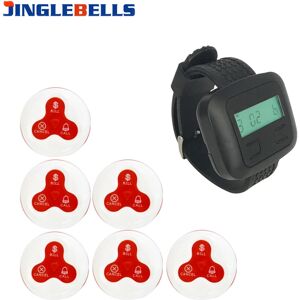 Wireless Paging System Wrist Black Watch Receiver Six Colors Call Button Pager Frequency 433MHz For Restaurant