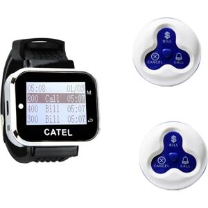 Wireless Call Button 1 Wrist Watch +2 Waterproof Pagers Transmitter for Restaurant Waiter Guest With Frequency 433.92MHz