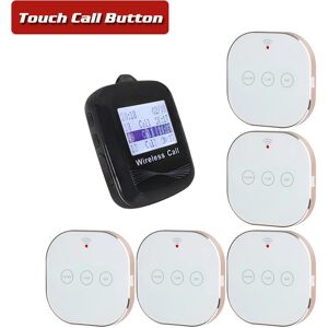 Transmitter With Receiver 5pcs Touch Pad Call Button+1 Big Screen Watch For Restaurant Hotel Hookah