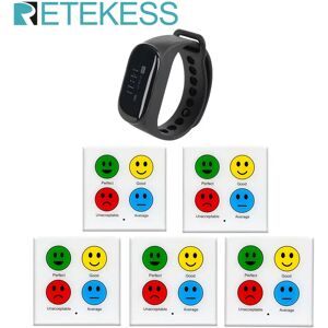 Retekess TD112 Restaurant Pager Wireless Evaluation System IPX7 Waterproof Watch Receiver TD034 Call Evaluator For Cafe Bar Club