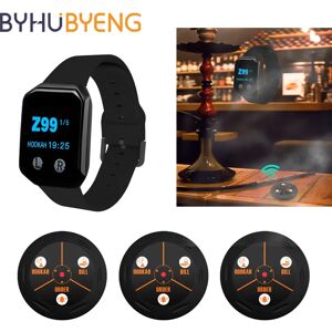 BYHUBYENG Wireless Call Waterproof Watches And 10 Hookah Buttons Sets Caregiver Waiter Pagering System For Restaurant