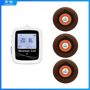 Wireless Paging System 1 Watch Receiver + 3 Call Button Transmitter Frequency 433.92MHz For Restaurant