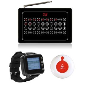 Ycall Restaurant Pager Wireless Service Table Call Button System 1 Screen 45 Buzzer 1 Watch Wrist