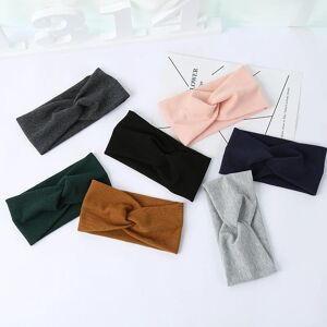 Fashion Solid Color Girls Headbands Twisted Knotted Elastic Soft Hairwear Gray Pink Black Hair Accessories