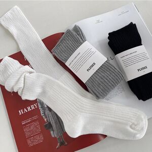Winter Solid Color Knee Socks Thickened Double Needle Stockings Women's Woven Winter Leg Warmer Socks Warm Boots Cuff Stockings
