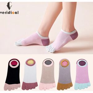 5 Pairs No Show 5 Finger Ankle Socks Women Girl Cotton Japanese Style Solid Sweat-Absorbing Toe Invisible Socks Four Seasons