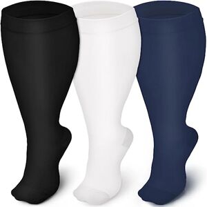 Plus Size Compression Socks Solid Color Women Men Sports Running Yoga Extra Size Fat Sock for Sports Fitness Weight Loss 2XL-7XL