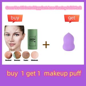 Hot Sale Green Tea Oil Control Eggplant Acne Clearing Solid Mask Cleansing Mask Moisturizing Blackhead And Fine Pores Mud Mask