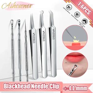 Ashowner German Ultra-fine Cell Pimples Blackhead Whitehead Clip Tweezers Remove Acne Fat Particles Beauty Needle Pore Cleaner