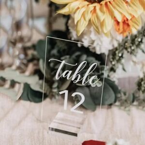 12Pcs Acrylic Card Holders Stands Transparent Wedding Display Sign Holders for Photos Desktop Office Menu Banquets