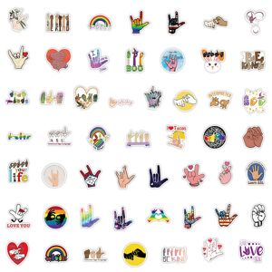 10/52Pcs Funny Sign Language Stickers Gift DIY Notebook Cup Room Decoration Graffiti Sticker 2022