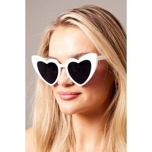 Ally Fashion White Heart Sunglasses - Size ONE, Women's Sunglasses