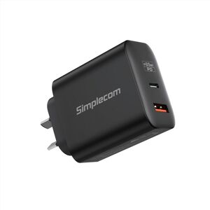 Simplecom CU265 Dual Port PD 65W Ga N Fast Wall Charger USB-C + USB-A for Phone Laptop