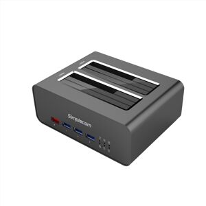 Simplecom SD352 USB 3.0 to Dual SATA Aluminium Docking Station with 3-Port Hub and 1 Port 2.1A USB C