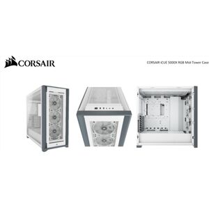 Corsair 5000x Rgb Tg E-Atx White Tower Case