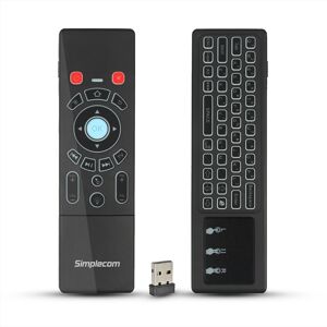 Simplecom Rechargeable 2.4GHz Wireless Remote Air Mouse Keyboard with Touch Pad and Backlight