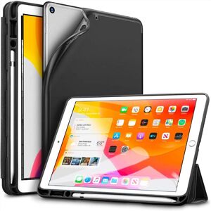 IPad 10.2 2019 7th Pencil Holder Slim Smart TPU Soft Edge Case Black