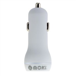 Moki Dual USB Car Charger - White