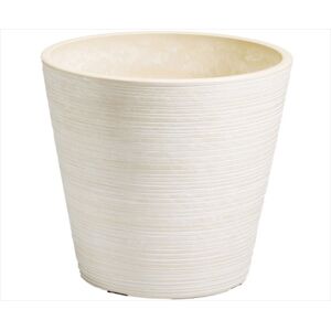 Cream And White Engraved Pot 17cm