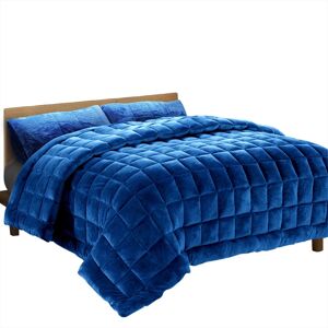 Giselle Bedding KING Faux Mink Quilt Comforter Winter Throw Blanket Teal