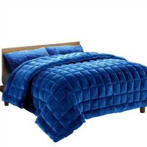 Giselle Faux Mink Quilt Fleece Throw Blanket Queen Giselle Bedding