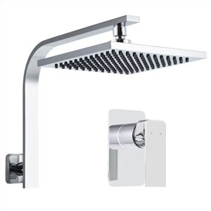 Cefito WEl S 8'' Rain Shower Head Mixer Square High Pressure Wall Arm DIY Chrome