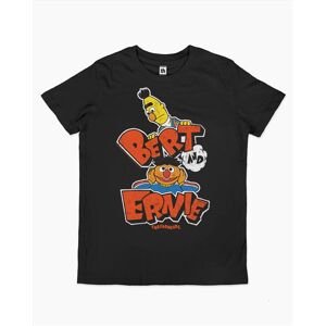 Retro Bert And Ernie Kids Tee - Black - Size 6